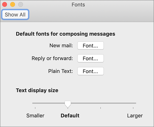 outlook 2016 for mac change default font